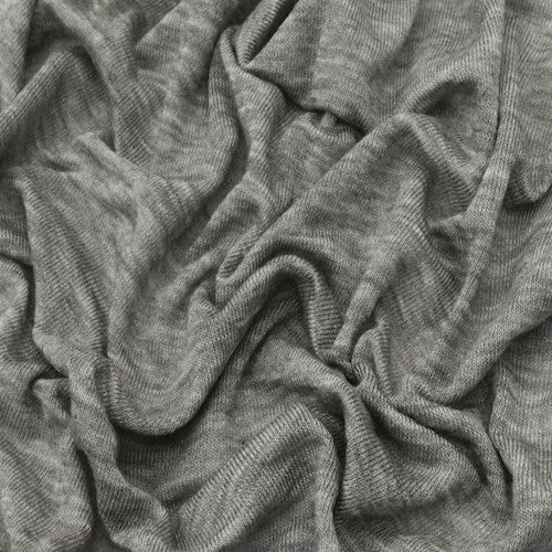 Smokey Gray Slubbed Tissue Jersey Knit Fabric