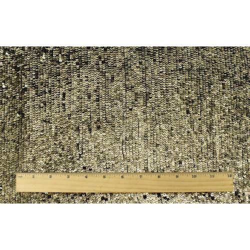 2 YD PC-Antique Gold Sequin Silk Chiffon Fabric