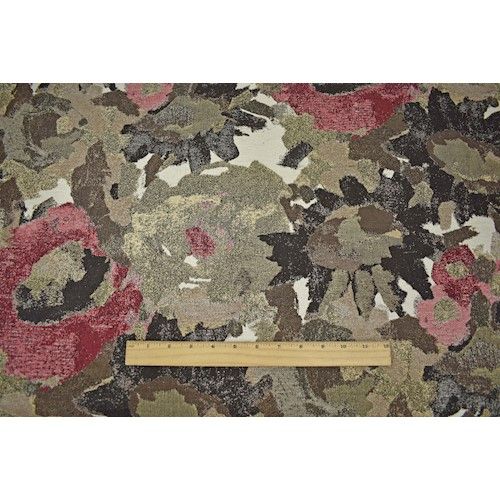 Brown/Red Contemporary Abstract Jacquard Decor Fabric