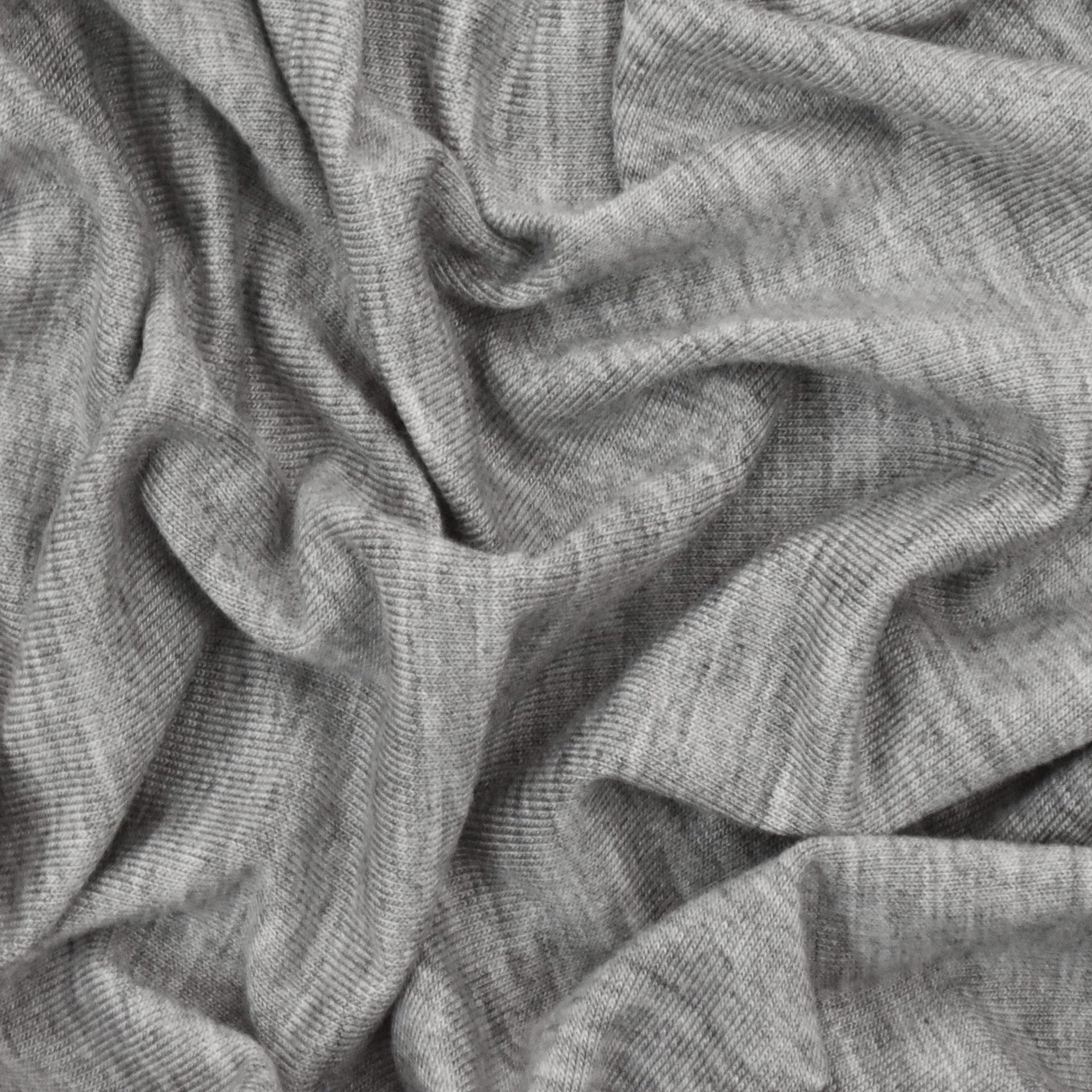 Soft Heather Gray Stretch Wool Brushed Jersey Knit Fabric