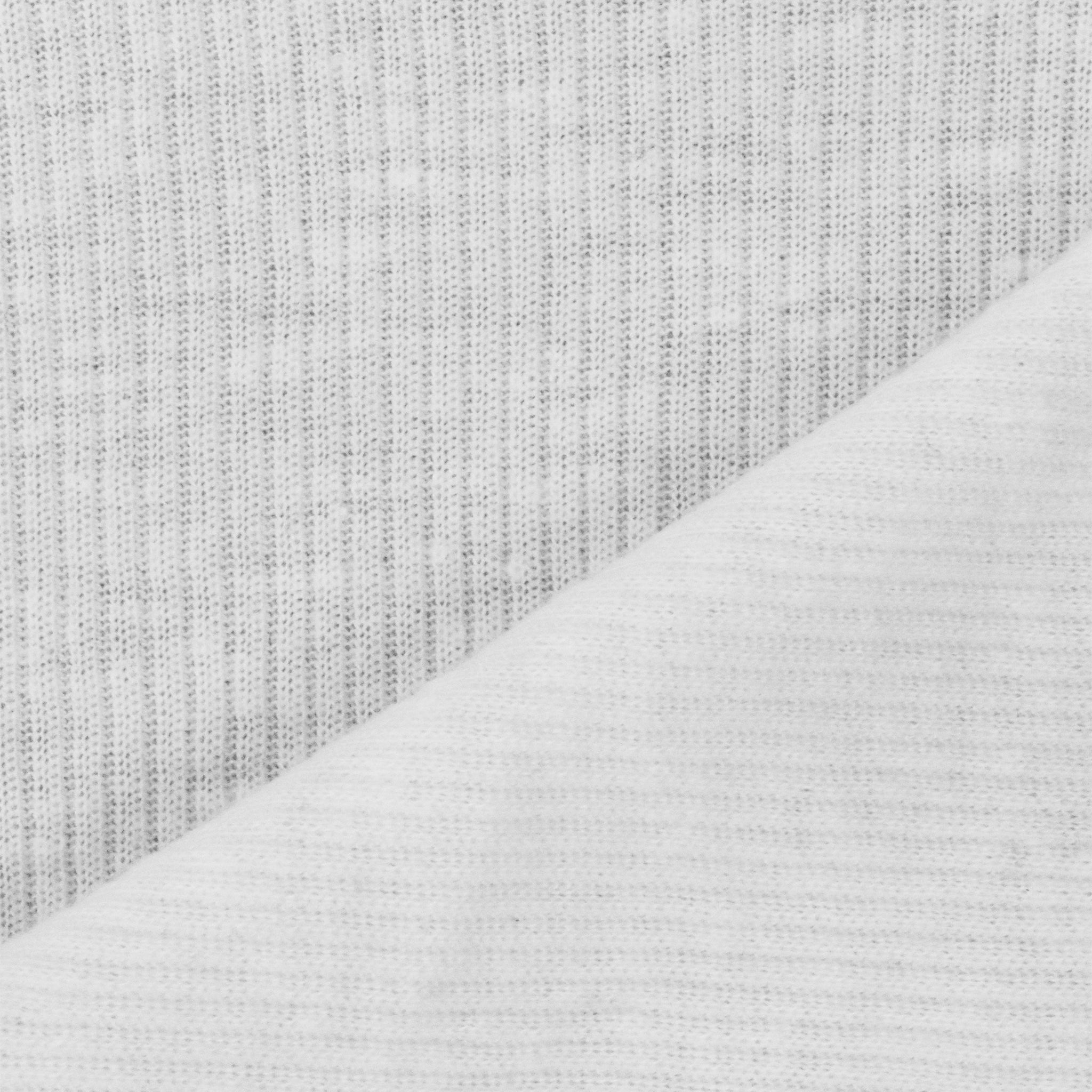 Classic White Texture Stretch 2x2 Rib Knit Fabric