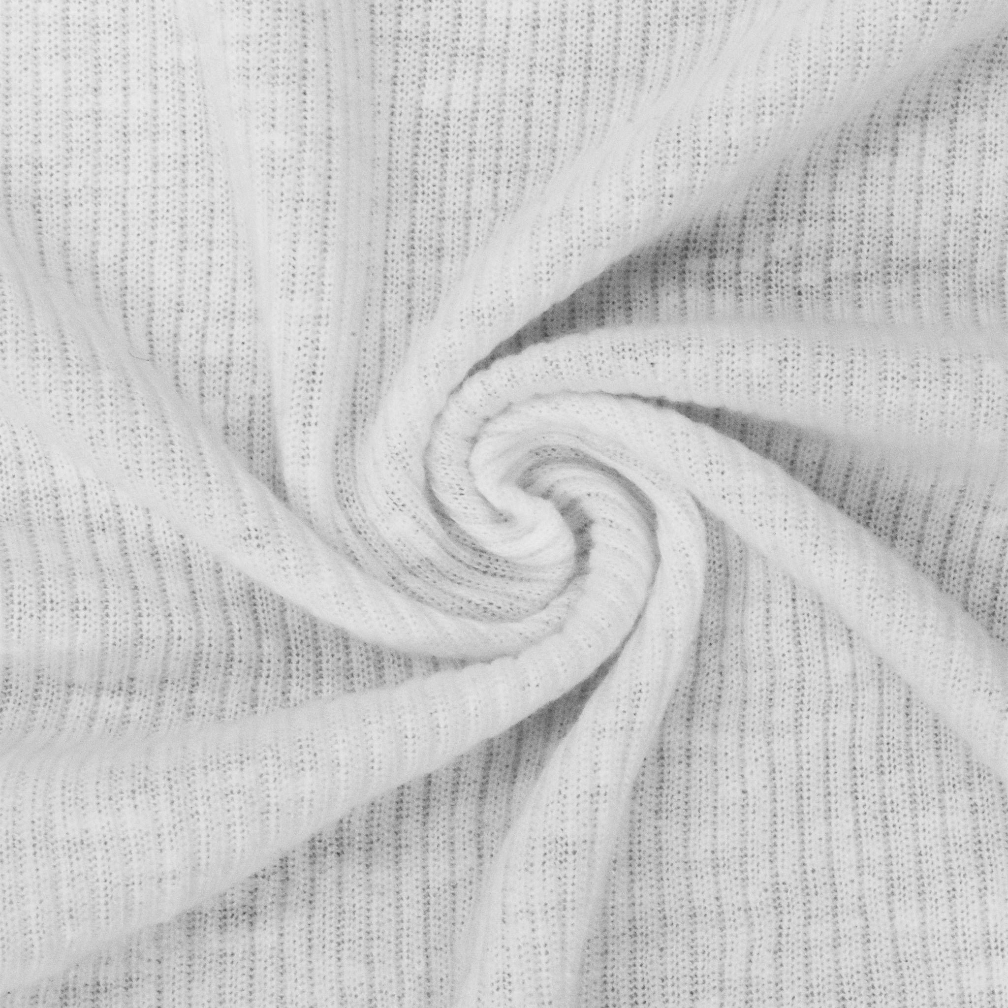Classic White Texture Stretch 2x2 Rib Knit Fabric