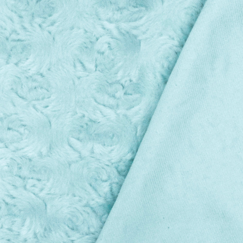 Fabric and Sewing Light Aqua Blue Minky Smooth Soft Solid Plush Faux Fake Fur Fabric Polyester 14 oz 58-60