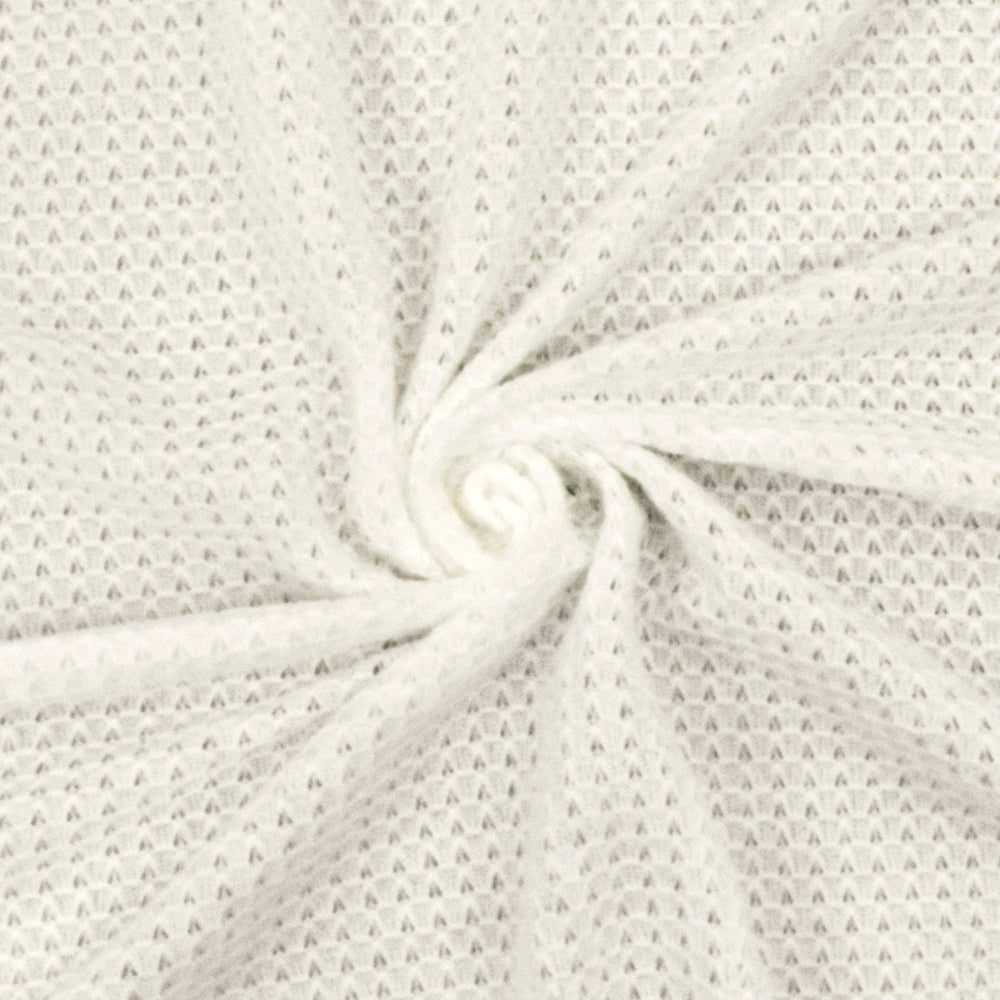 Ivory Solid Brushed Waffle Knit Fabric