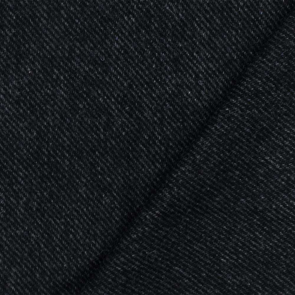 Dark Navy Pure Worsted Wool Gabardine Fine Line Twill Fabric