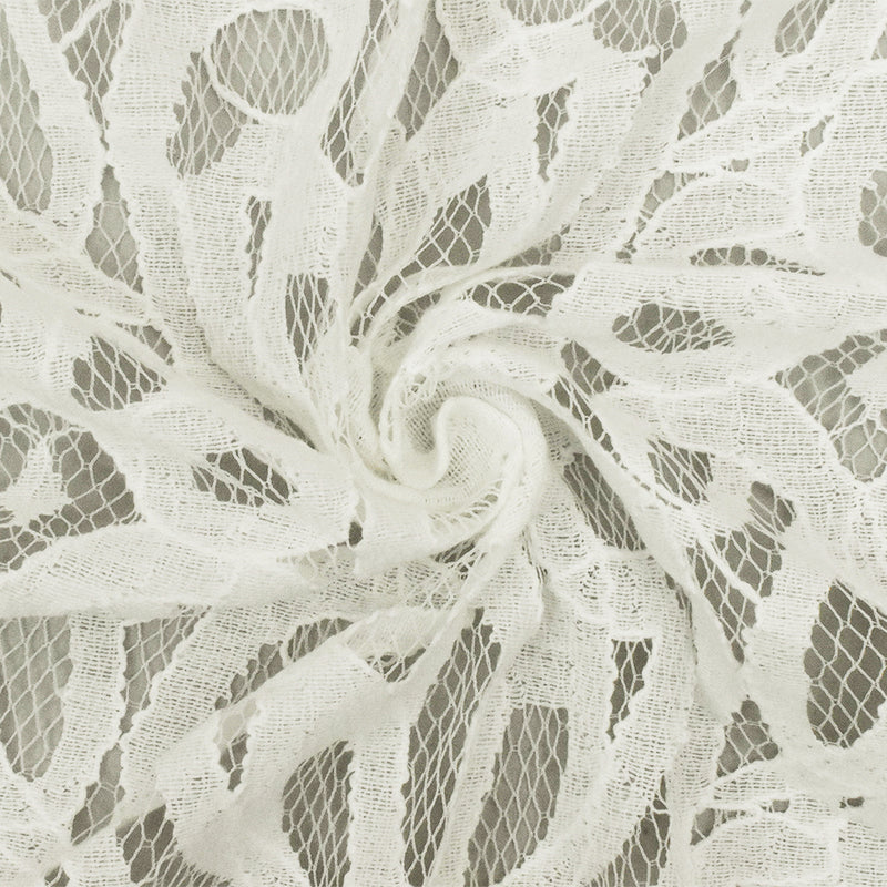 Cloud Ivory Baroque Cotton-Poly Lace Knit Fabric
