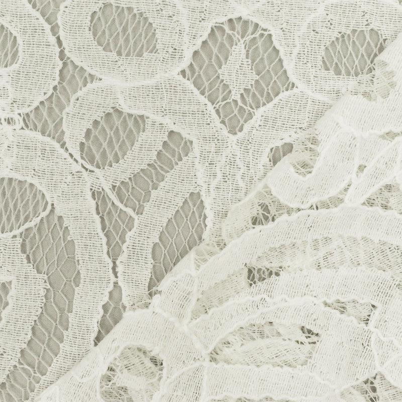 Cloud Ivory Baroque Cotton-Poly Lace Knit Fabric