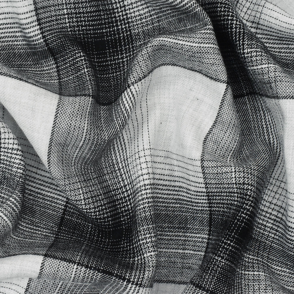 Black-Off-White Famous Maker Cotton Plaid Flannel Woven Fabric – Fabric ...