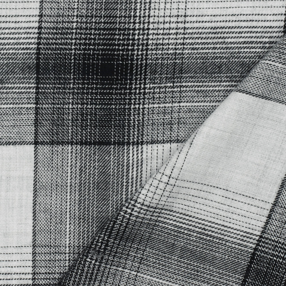 Black-Off-White Famous Maker Cotton Plaid Flannel Woven Fabric – Fabric ...