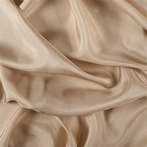 Runway Silks Golden Tan Silk Habotai Fabric - Reorderable