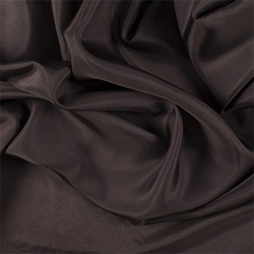 Runway Silks Dark Brown Silk Habotai Fabric - Reorderable