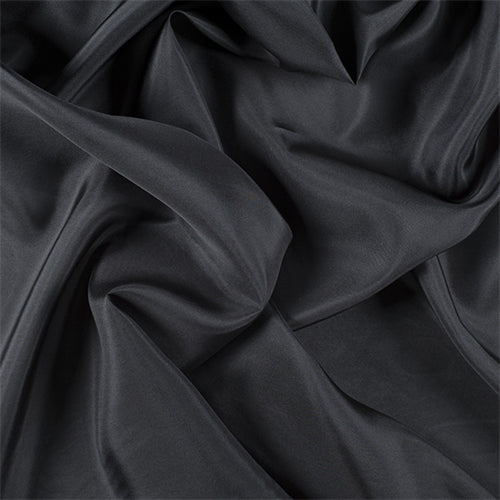 Runway Silks Dark Gray Silk Habotai Fabric - Reorderable