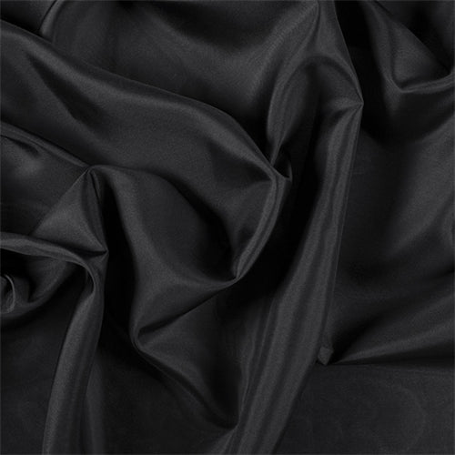 Runway Silks Black Silk Habotai Fabric - Reorderable