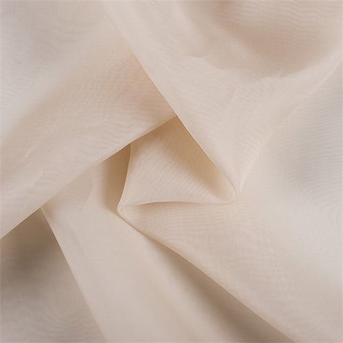 Runway Silks Beige Silk Organza Fabric - Reorderable