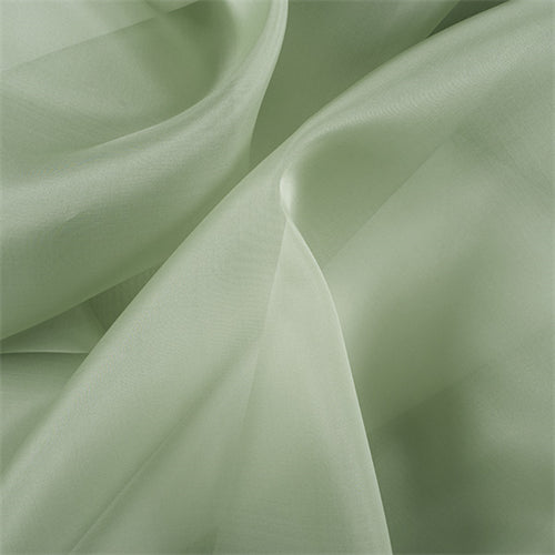 Runway Silks Dark Sage Silk Organza Fabric - Reorderable