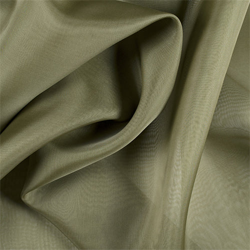 Runway Silks Olive Green Silk Organza Fabric - Reorderable