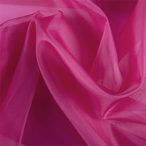 Runway Silks Fuschia Silk Organza Fabric - Reorderable