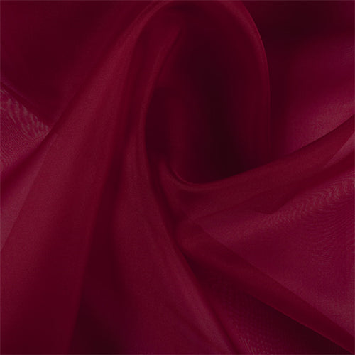 Runway Silks Dark Red Silk Organza Fabric - Reorderable