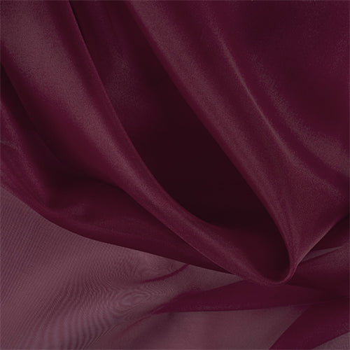 Runway Silks Burgundy Silk Organza Fabric - Reorderable