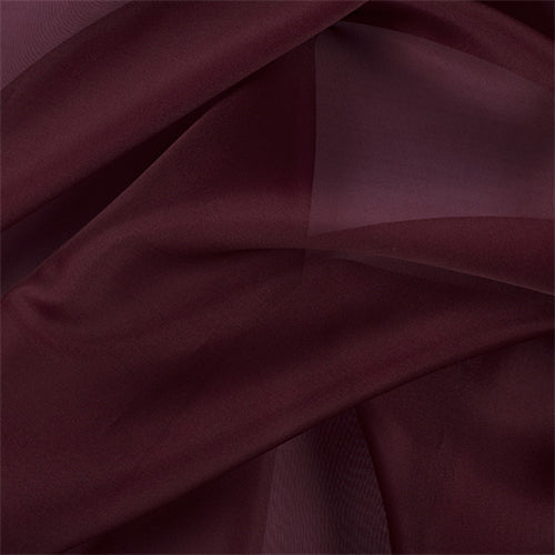 Runway Silks Dark Brick Red Silk Organza Fabric - Reorderable