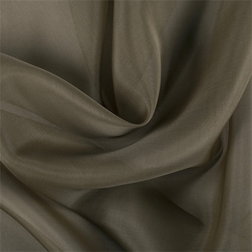Runway Silks Olive Brown Silk Organza Fabric - Reorderable