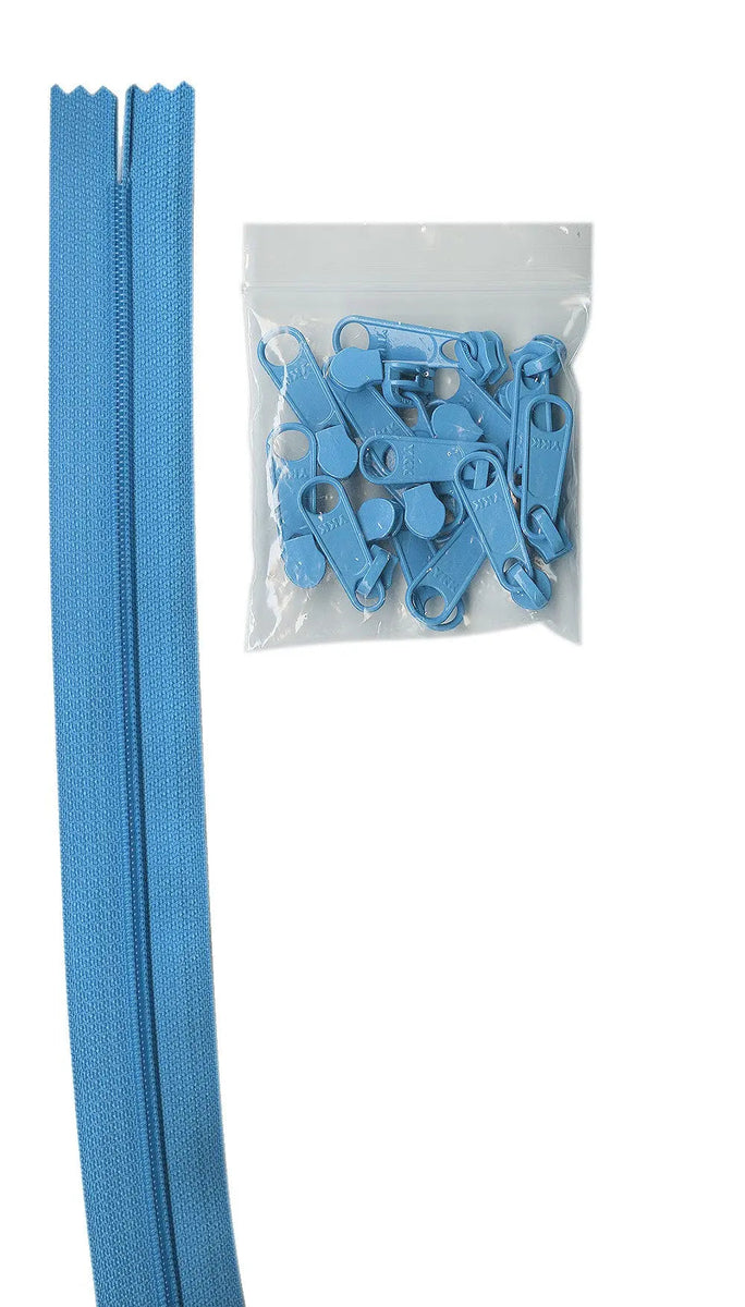 4 yards of 16mm #4.5 zipper chain and 16 Extra-Large Coordinated Pulls ...