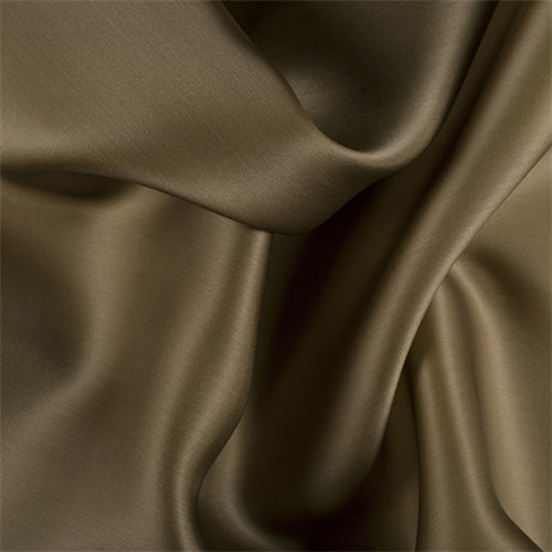 Runway Silks Olive Brown Silk Satin Organza Fabric - Reorderable