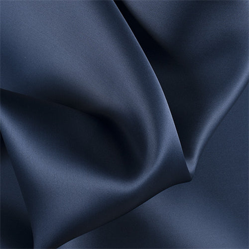 Runway Silks Navy Blue Silk Satin Organza Fabric - Reorderable