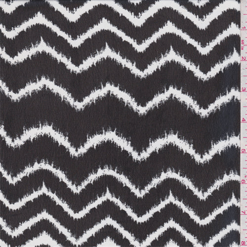 2 1/2 YD PC-Black/White Chevron Chiffon Fabric