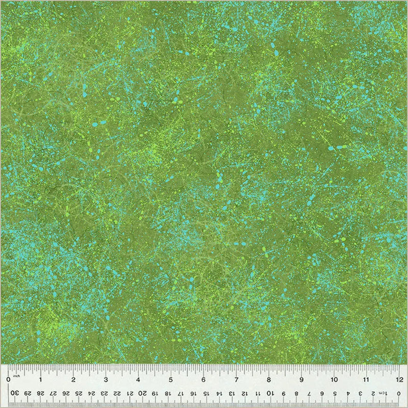 Green Leaf Noteworthy Splatter 44"/45 Fabric Per Yard