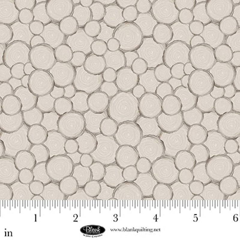 Med. Gray Tree Trunk Geo Petals & Pewter Cotton 44"/45" Fabric Per Yard