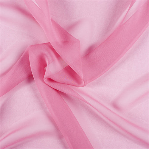 Runway Silks Carnation Pink Silk Chiffon Fabric - Reorderable