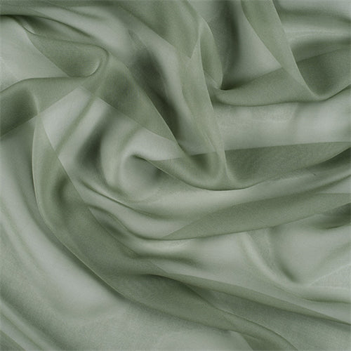 Runway Silks Dark Sage Silk Chiffon Fabric - Reorderable