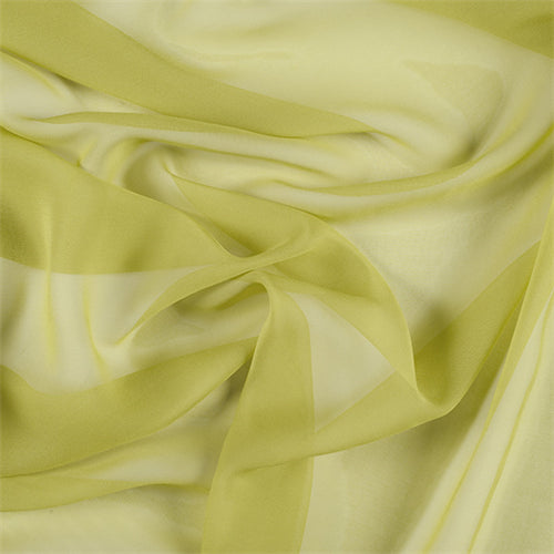 1 1/4 YD PC-Runway Silks Chartreuse Silk Chiffon Fabric - Reorderable