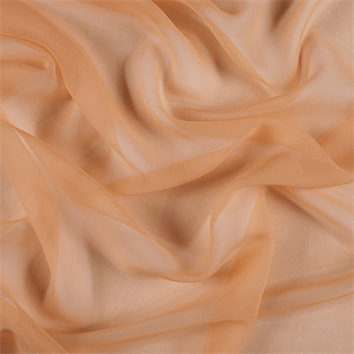 Runway Silks Light Orange Silk Chiffon Fabric - Reorderable