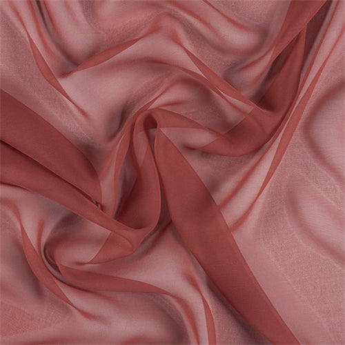 Runway Silks Antique Red Silk Chiffon Fabric - Reorderable