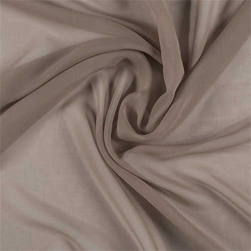 Runway Silks Mocha Silk Chiffon Fabric - Reorderable