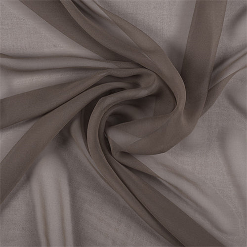 Runway Silks Brown Silk Chiffon Fabric - Reorderable