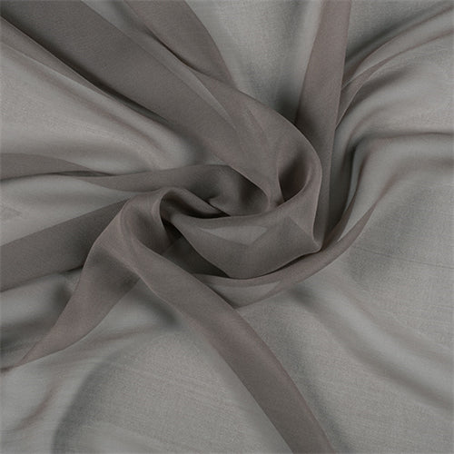 3/4 YD PC-Runway Silks Dark Taupe Silk Chiffon Fabric - Reorderable