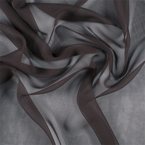 Runway Silks Dark Brown Silk Chiffon Fabric - Reorderable