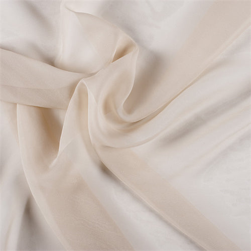 Runway Silks Beige Wide Silk Chiffon Fabric - Reorderable