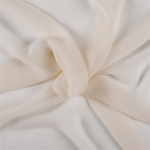 Runway Silks Cream Wide Silk Chiffon Fabric - Reorderable