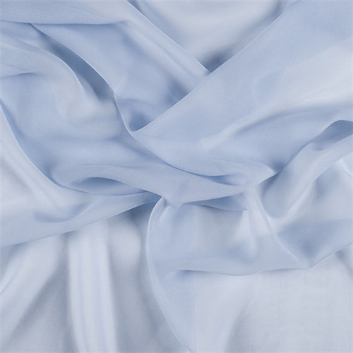Runway Silks Sky Blue Wide Silk Chiffon Fabric - Reorderable
