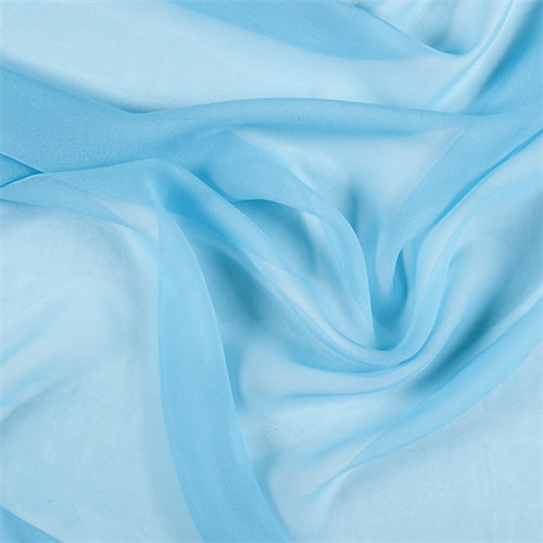 Runway Silks Aqua Wide Silk Chiffon Fabric - Reorderable