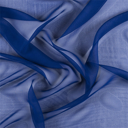 Runway Silks Blue Wide Silk Chiffon Fabric - Reorderable