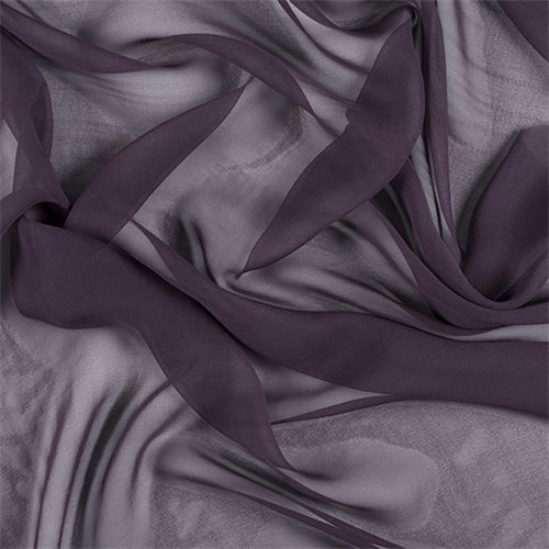 Runway Silks Aubergine Wide Silk Chiffon Fabric - Reorderable