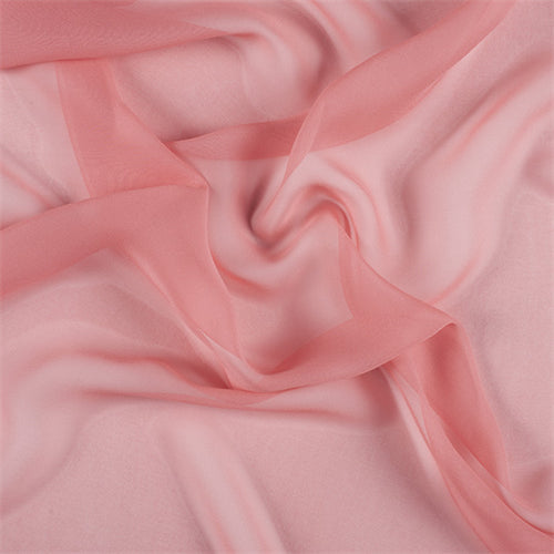 Runway Silks Coral Orange Wide Silk Chiffon Fabric - Reorderable