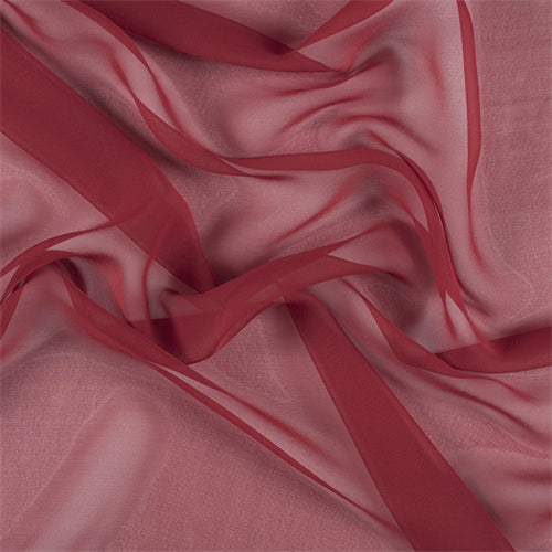 Runway Silks Red Wide Silk Chiffon Fabric - Reorderable