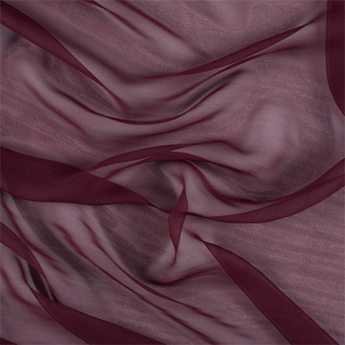 Runway Silks Burgundy Wide Silk Chiffon Fabric - Reorderable