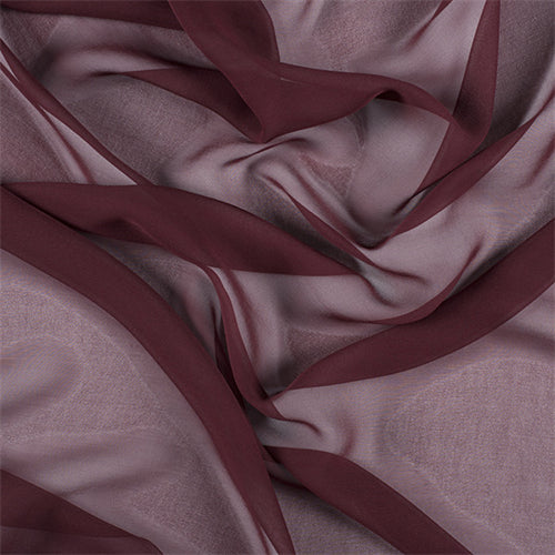 Runway Silks Dark Brick Red Wide Silk Chiffon Fabric - Reorderable